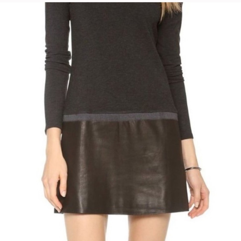 Theory leather detail dress